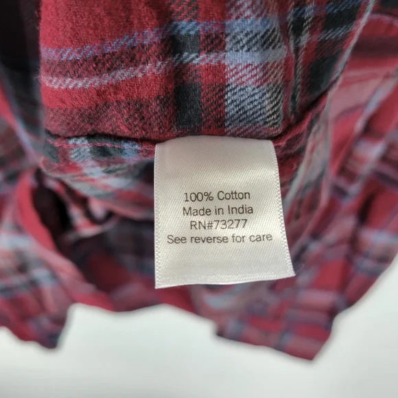 Sonoma Supersoft Flannel Long Sleeve Button Front Shirt Mens 3XL Tall Red Blue - Picture 7 of 8
